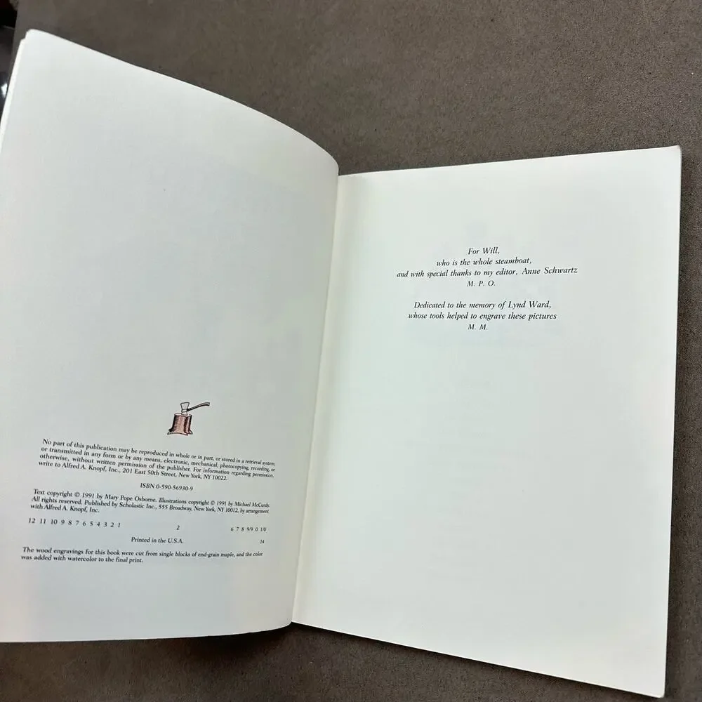 Vintage American Tall Tales Book Mary Pope Osborne McCurdy Wood Gravings 1991